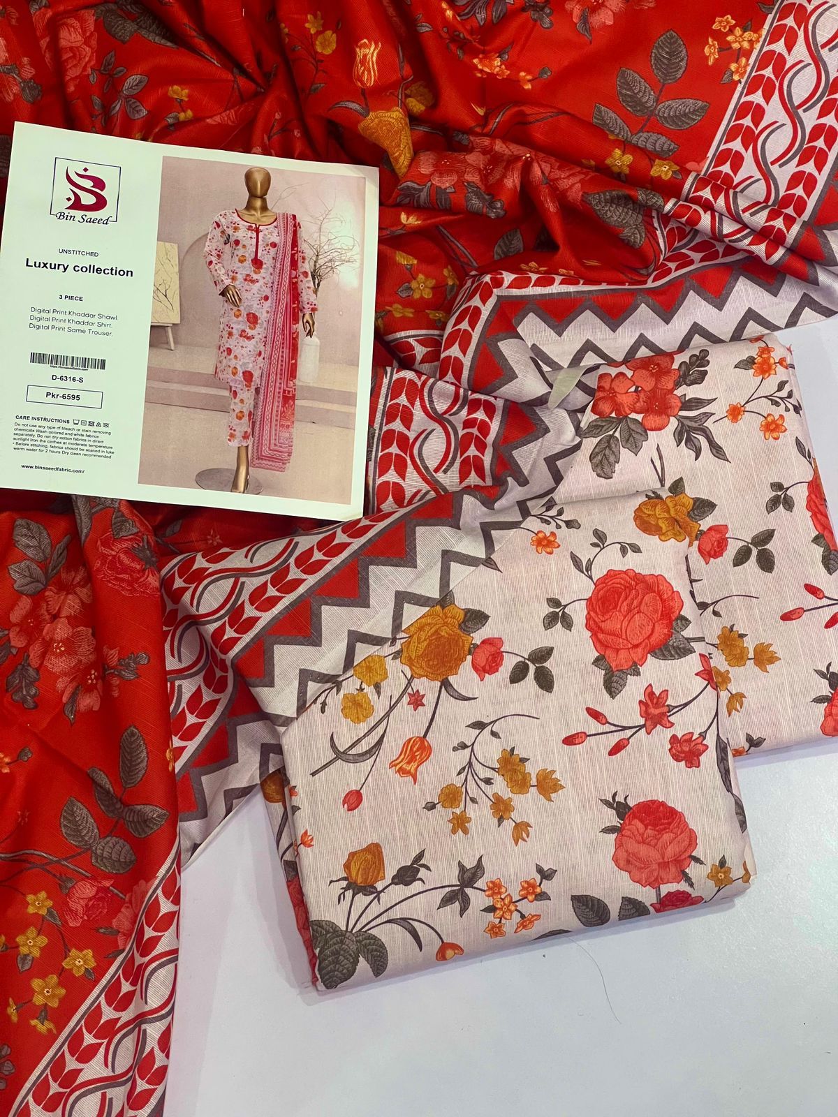 Bin Saeed KHADDAR Digital Print 3pc 2025