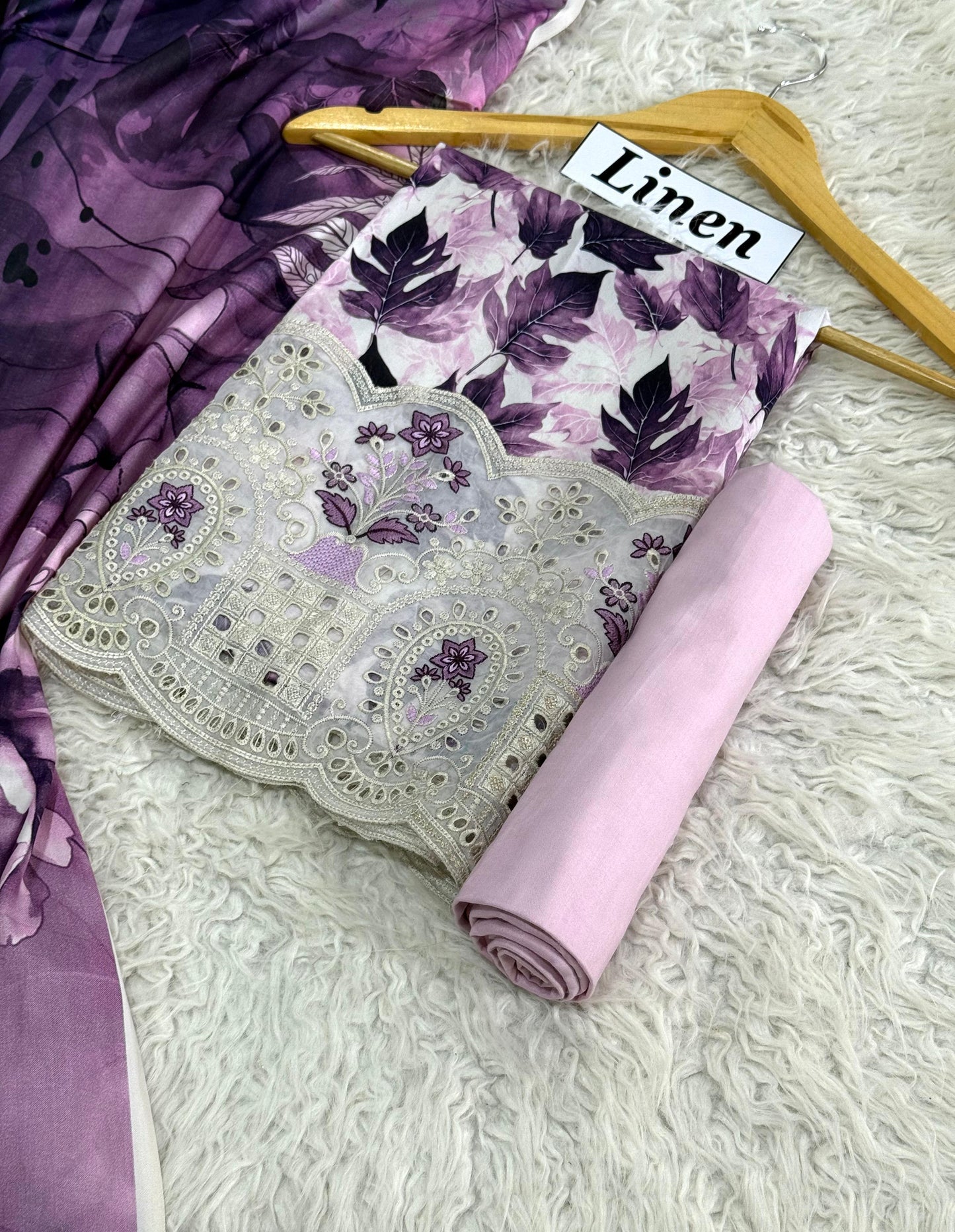 LINEN 3pc DAMAN Embroidered