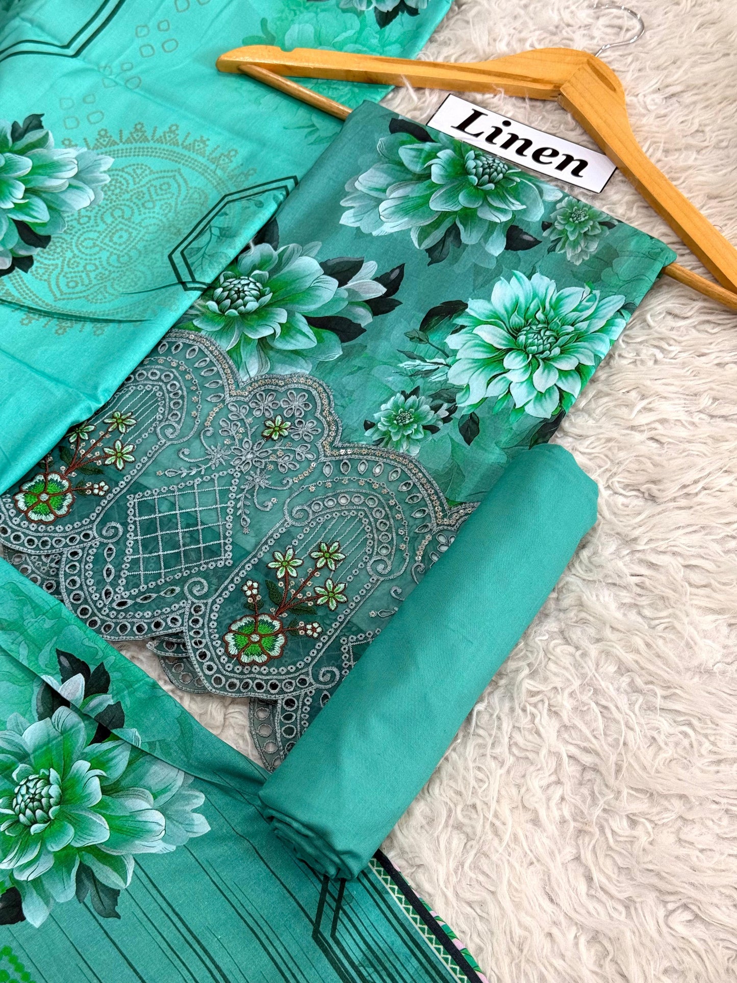 LINEN 3pc DAMAN Embroidered