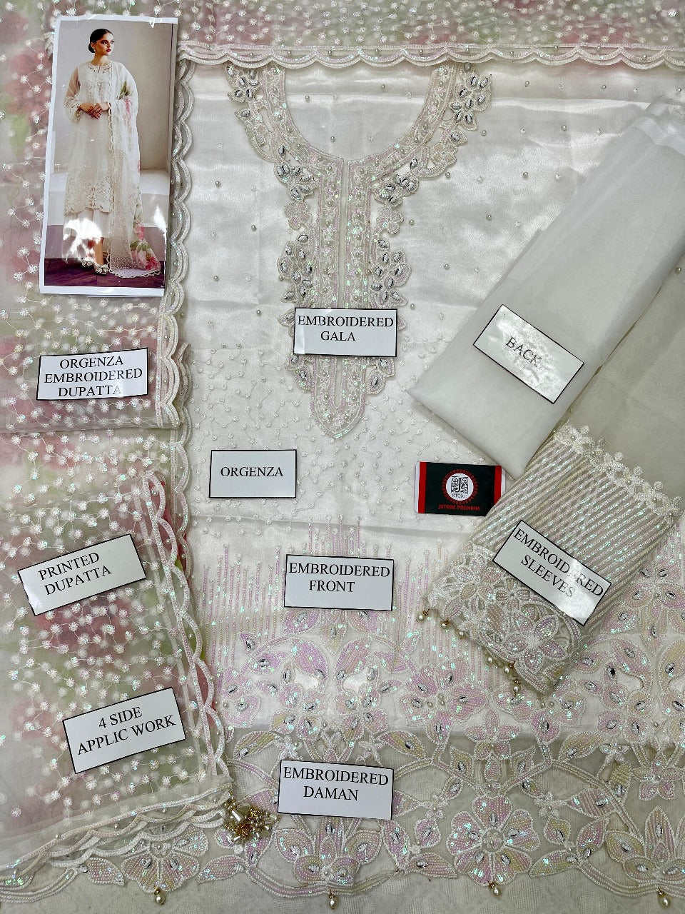 BAROQUE CHANTELLE ORGANZA EMBROIDERED 3 pcs unstitched